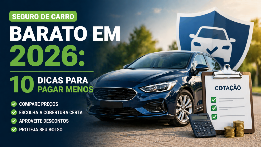 Descubra 10 dicas para seguro de carro barato em 2026, economizar na contratação e escolher a melhor cobertura para seu veículo.