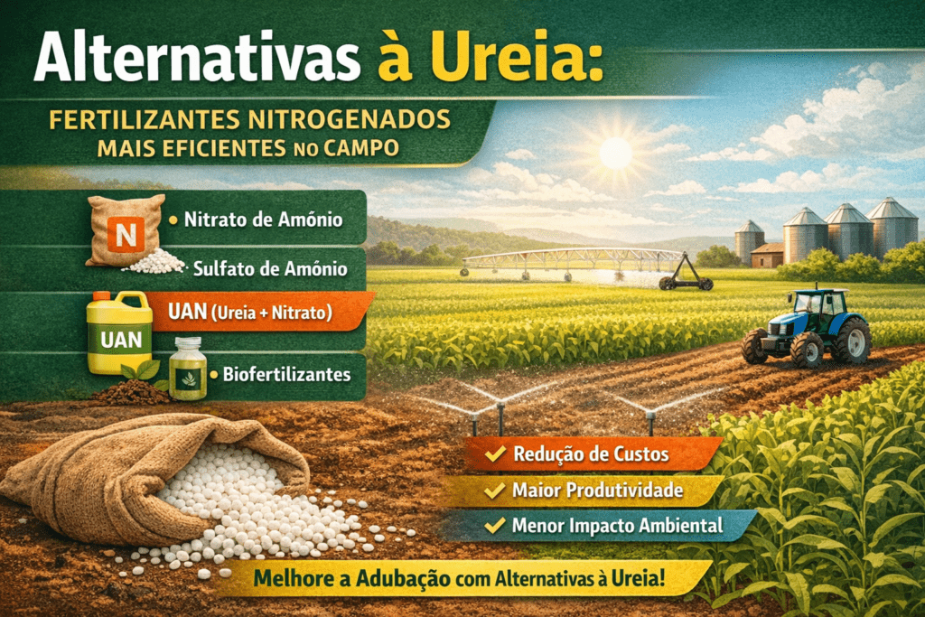 Alternativas à ureia com fertilizantes nitrogenados mais eficientes no agronegócio em 2026