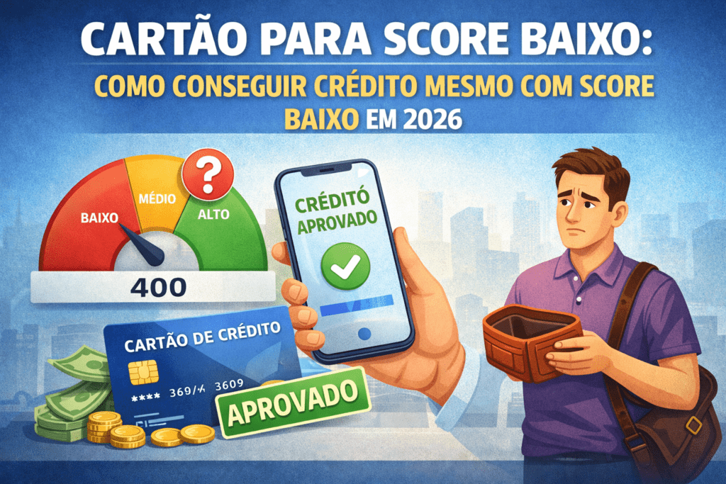 Cartão de crédito para score baixo em 2026 com aprovação facilitada mesmo com score baixo