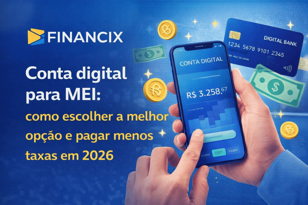 conta digital para MEI 2026 como escolher a melhor opção e pagar menos taxas.
