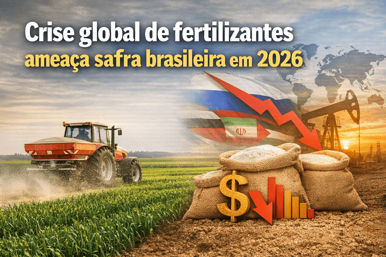 Crise global de fertilizantes impacta a safra brasileira em 2026