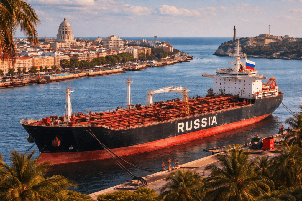 Petroleiro russo em Cuba em 2026 com impacto no mercado global de petróleo