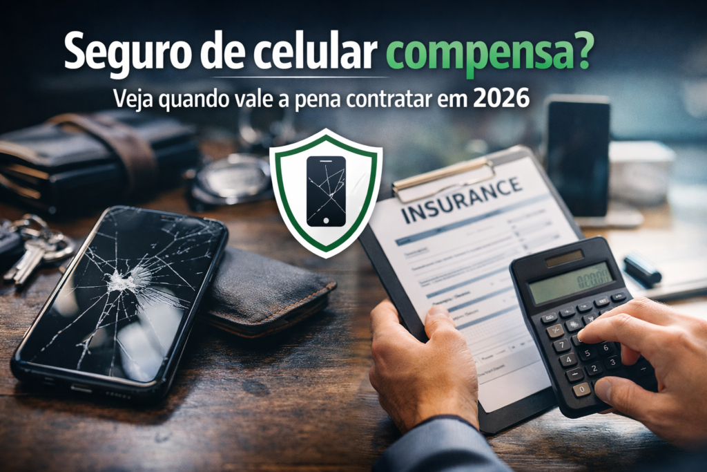 Seguro de celular compensa? Imagem para post sobre quando vale a pena contratar seguro de smartphone em 2026