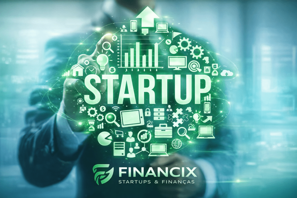 Startups em 2026 com foco em inovação, tecnologia e crescimento de novos negócios digitais no mercado global