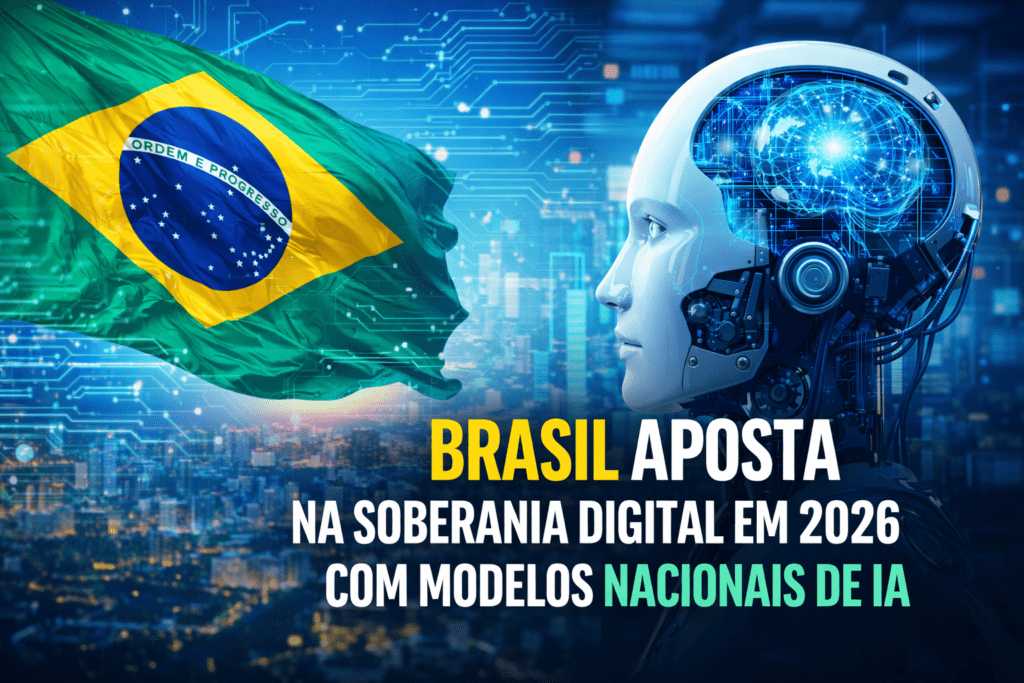 Brasil aposta na soberania digital em 2026 com modelos nacionais de IA e supercomputadores. Entenda o plano e os impactos para o país.