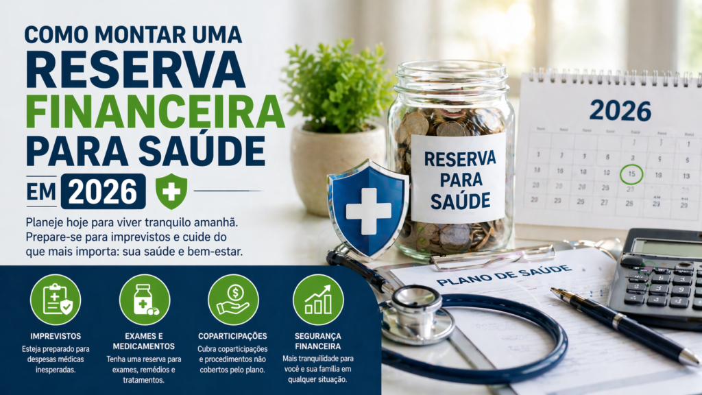 Aprenda como montar uma reserva financeira para saúde e poupando dinheiro para exames, medicamentos, coparticipações e despesas médicas inesperadas.
