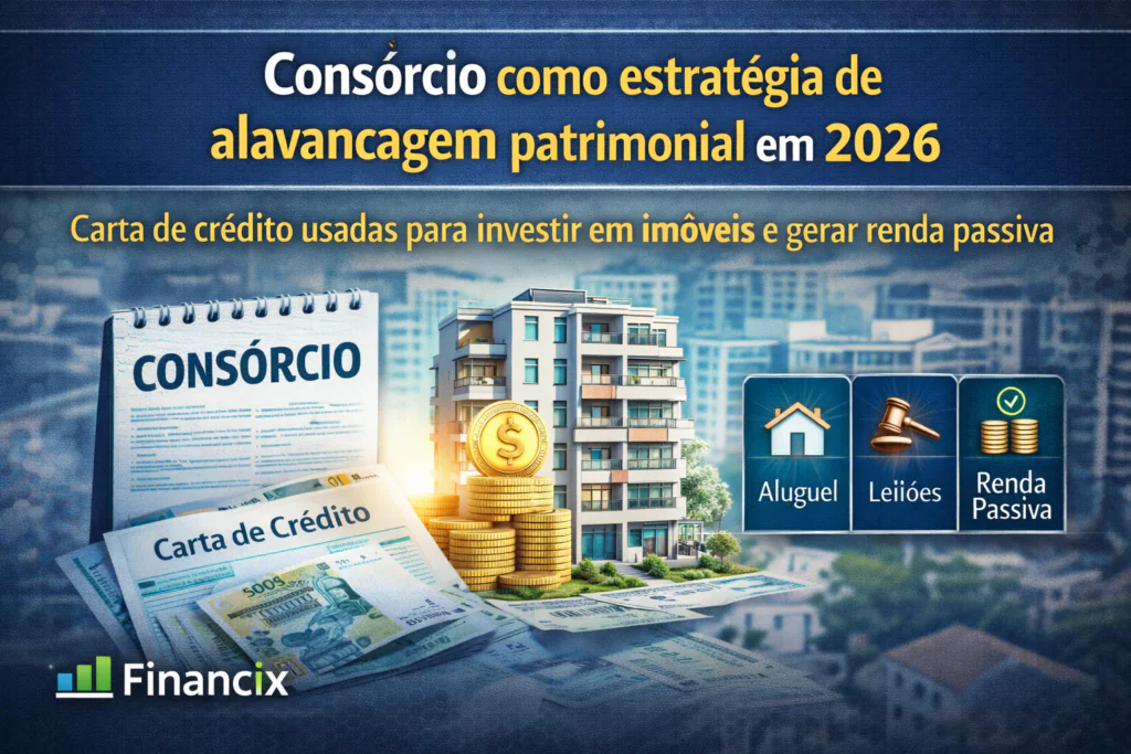 Consórcio como estratégia de alavancagem patrimonial em 2026 com uso de carta de crédito para imóveis, renda passiva e investimentos