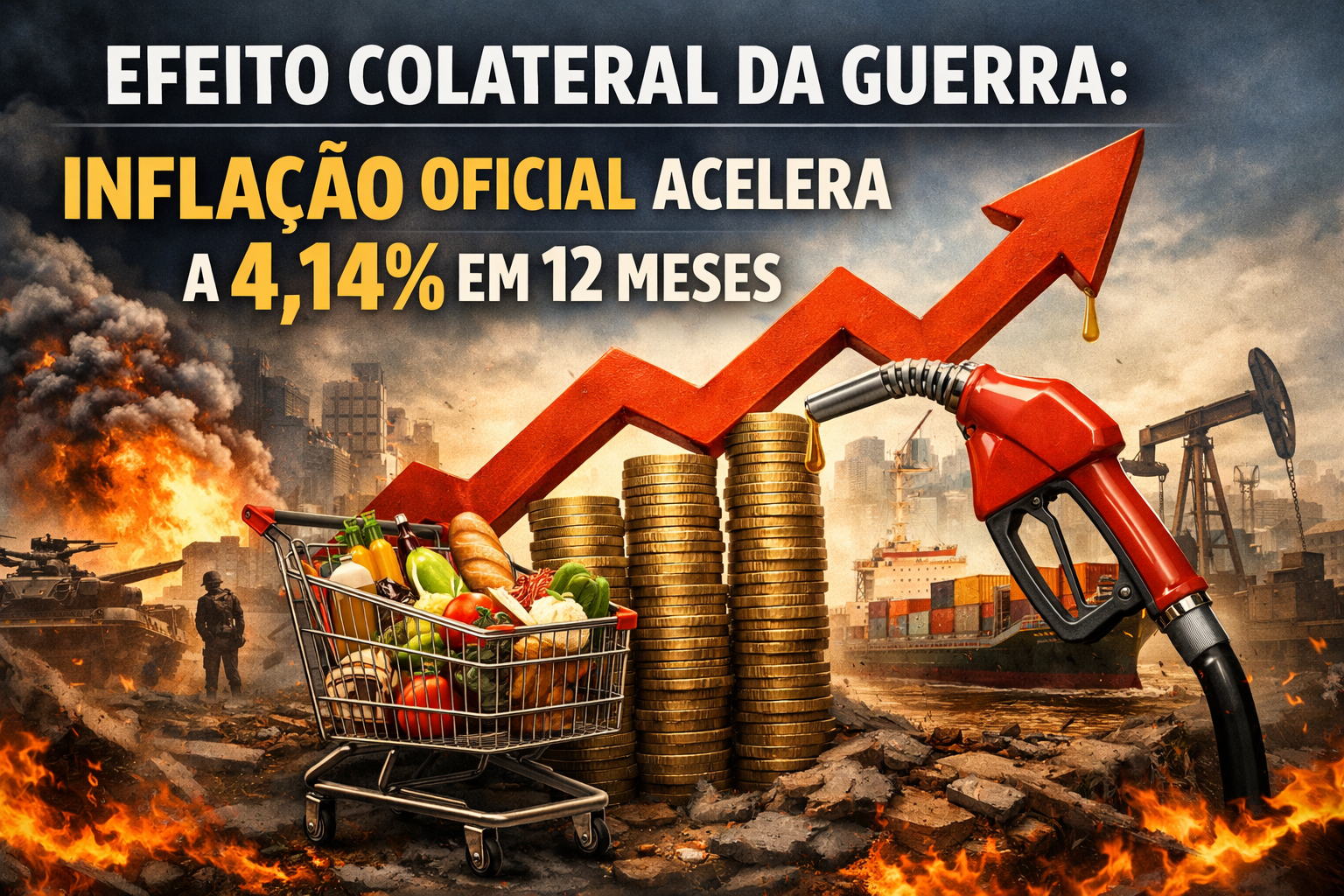Entenda o efeito colateral da guerra no Oriente Médio sobre combustíveis, alimentos e a economia brasileira. Análise da Equipe FinanciX.