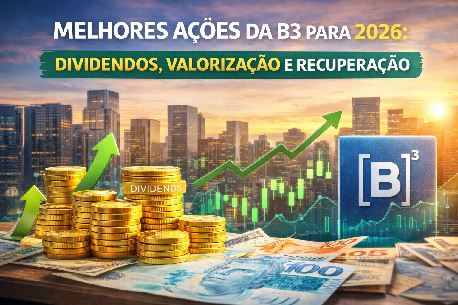 Melhores ações da B3 para 2026: dividendos, valorização e recuperação