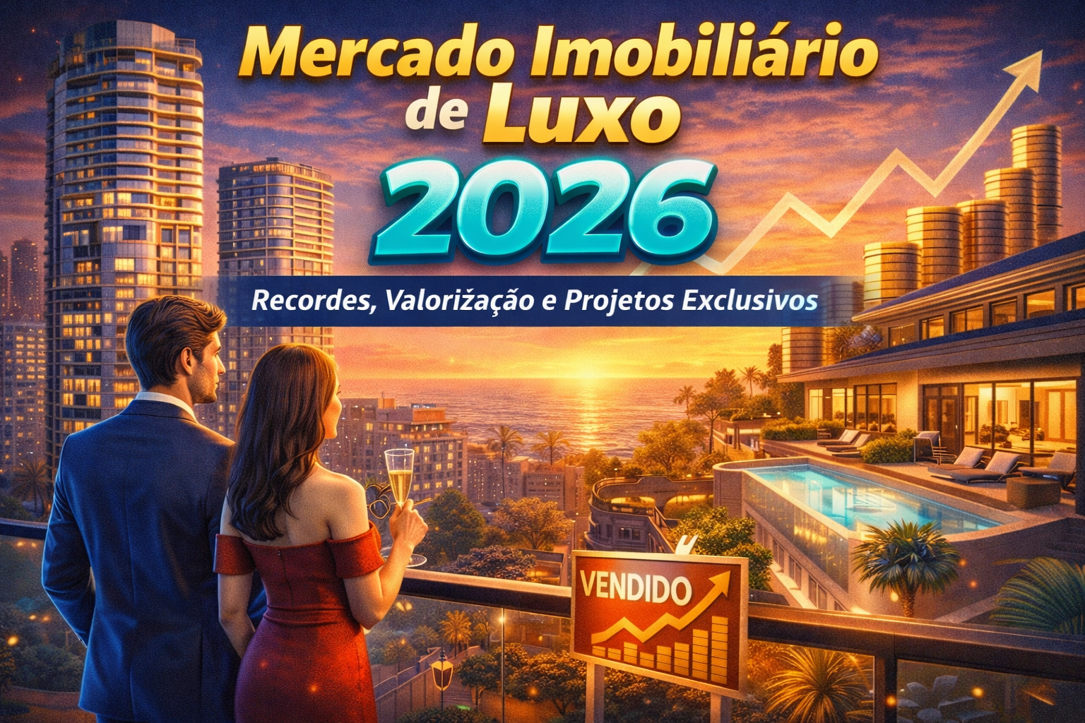 Mercado imobiliário de luxo em 2026 com imóveis exclusivos, valorização e recordes no setor de alto padrão
