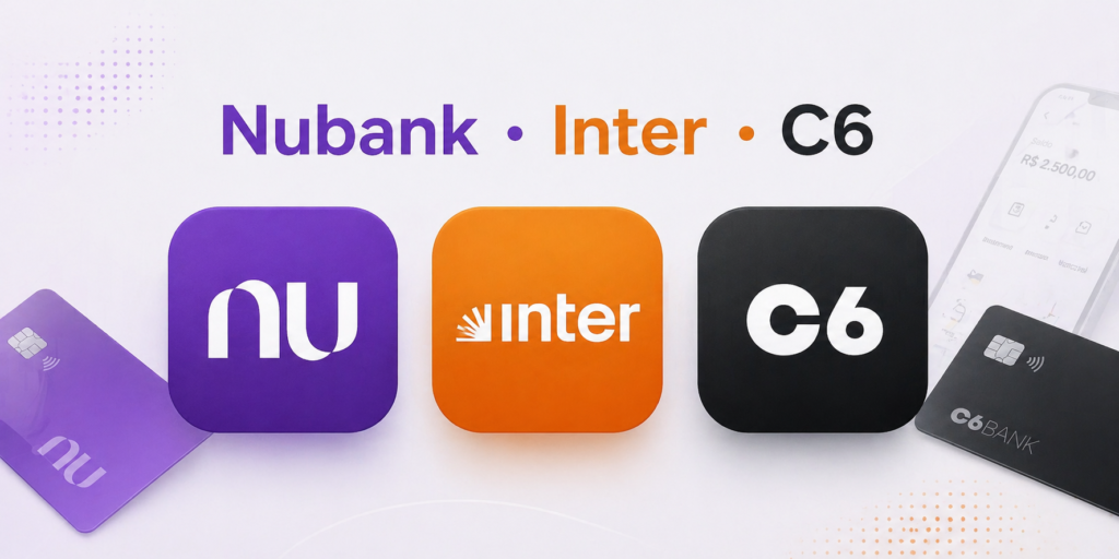 Comparativo: rentabilidade real do Nubank, Inter e C6 lado a lado