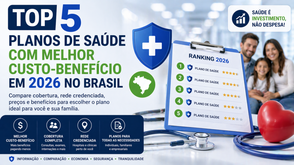 Guia completo dos top 05 Planos de Saúde com Melhor Custo-Benefício em 2026