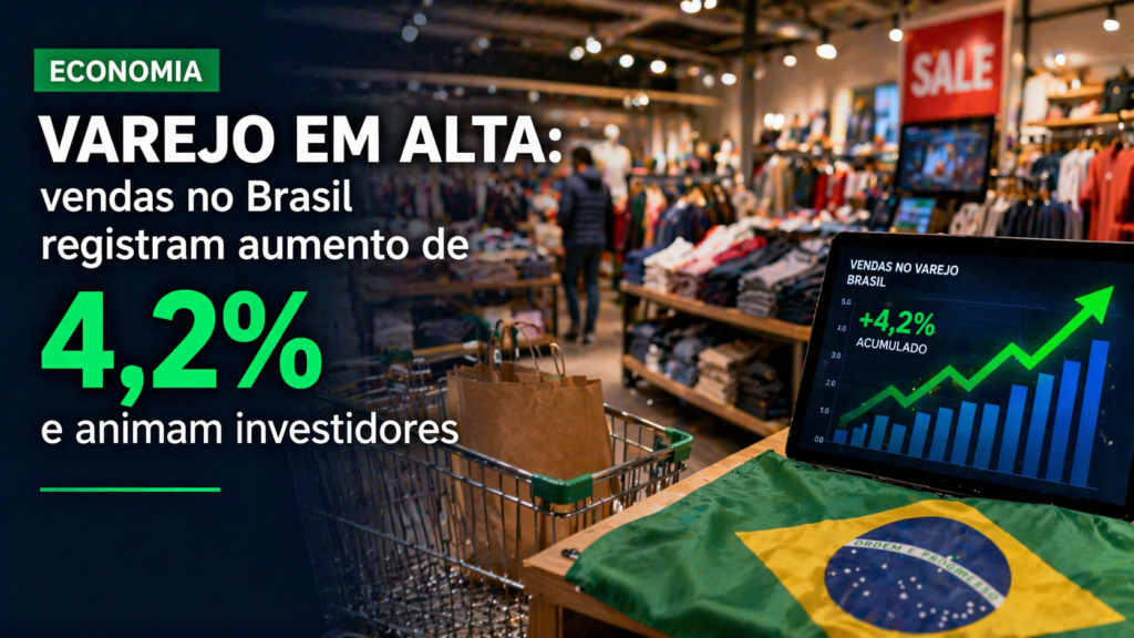 Vendas do varejo em alta: vendas no Brasil registram aumento de 4,2% nos últimos12 meses. Entenda os números, os setores que mais cresceram e o impacto nos investimentos. Análise completa para investidores.