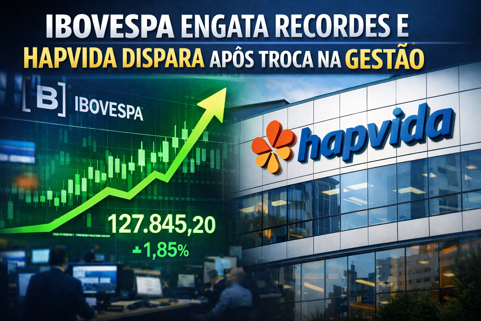 Ibovespa engata recordes e Hapvida dispara após troca na gestão