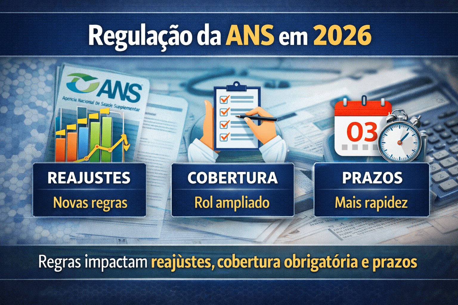 Regulação da ANS em 2026 com mudanças nos reajustes, cobertura obrigatória e prazos de atendimento nos planos de saúde