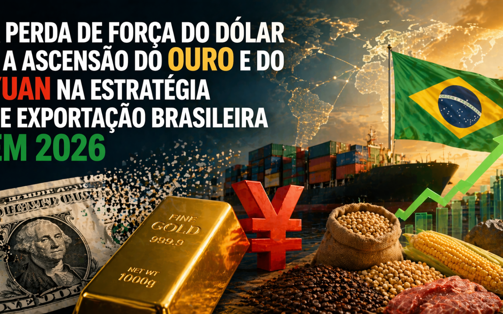 Diversificação de reservas: a perda de força do dólar e a ascensão do ouro e do yuan na estratégia de exportação brasileira