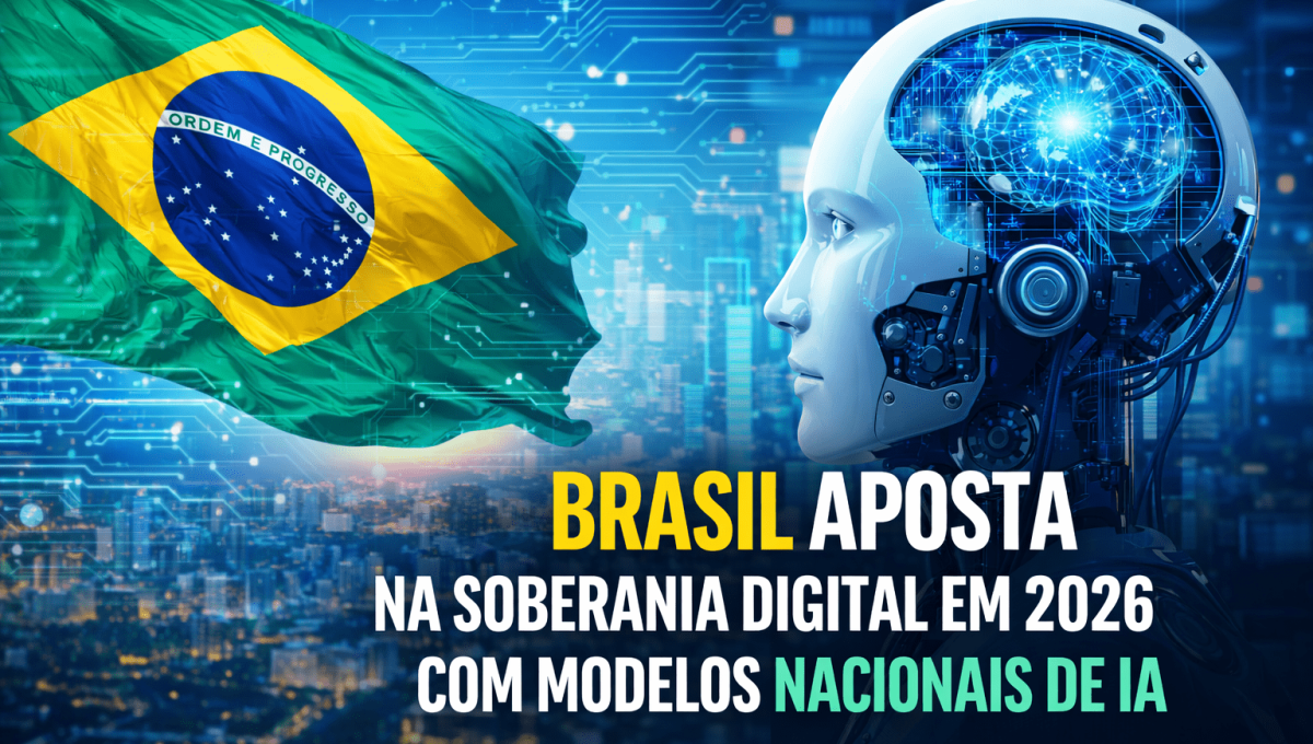 Brasil aposta na soberania digital em 2026 com modelos nacionais de IA e supercomputadores. Entenda o plano e os impactos para o país.