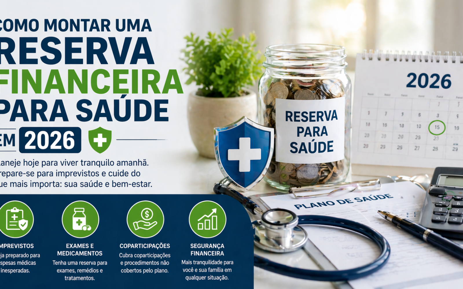 Aprenda como montar uma reserva financeira para saúde e poupando dinheiro para exames, medicamentos, coparticipações e despesas médicas inesperadas.