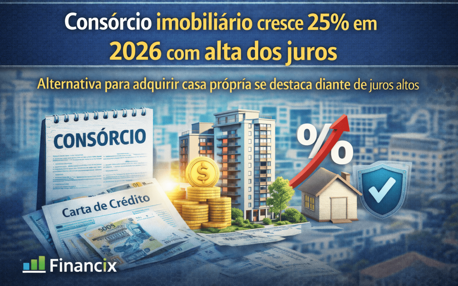 Consórcio imobiliário com crescimento de 25% em 2026 no mercado de imóveis