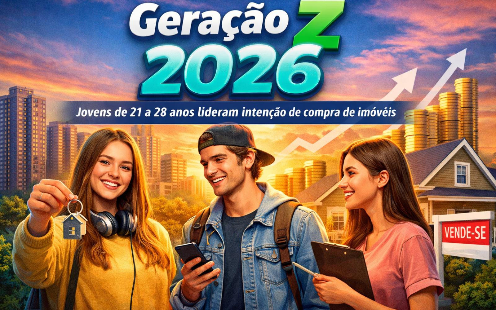 Geração Z lidera compra de imóveis em 2026 com jovens de 21 a 28 anos impulsionando o mercado imobiliário