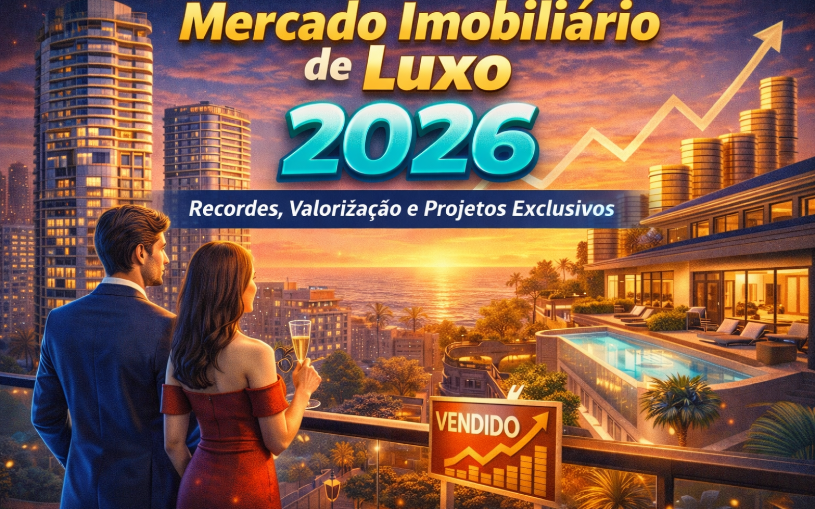 Mercado imobiliário de luxo em 2026 com imóveis exclusivos, valorização e recordes no setor de alto padrão