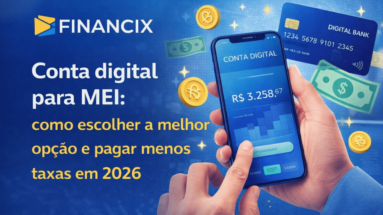 conta digital para MEI 2026 como escolher a melhor opção e pagar menos taxas.