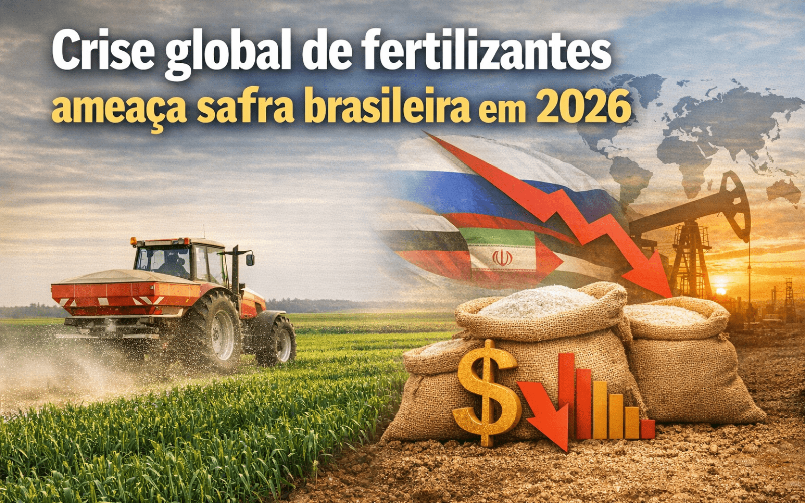Crise global de fertilizantes impacta a safra brasileira em 2026