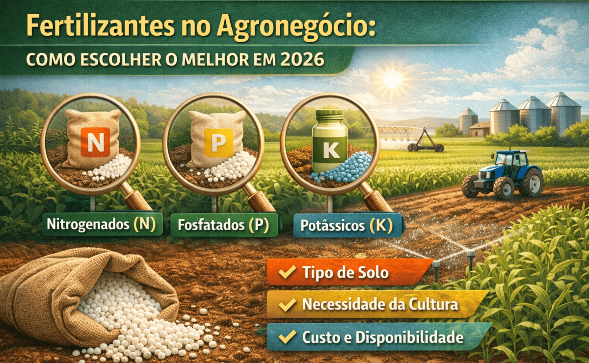 Fertilizantes no agronegócio com nutrientes NPK e como escolher o melhor em 2026