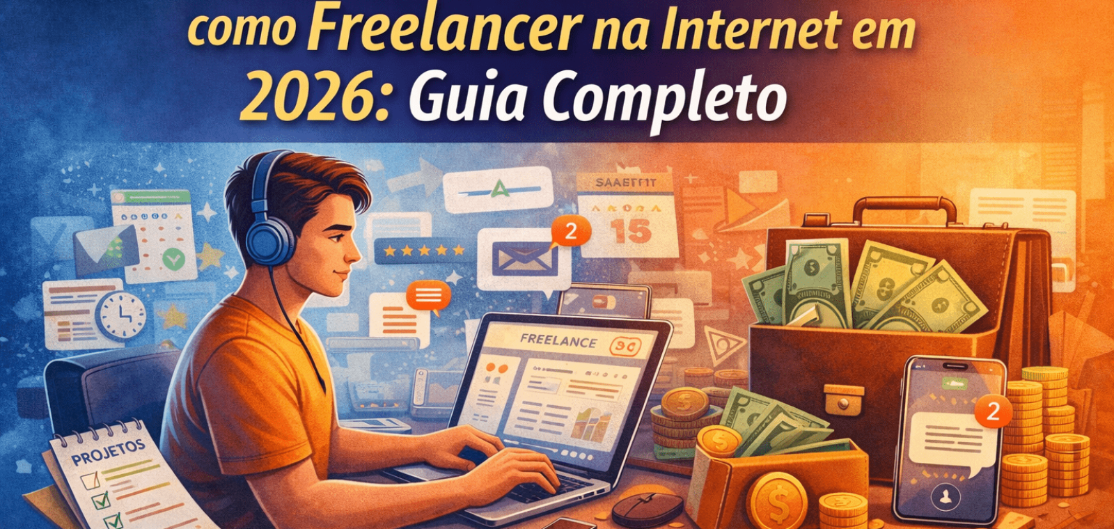 como ganhar dinheiro como freelancer na internet em 2026 guia completo trabalho online renda extra