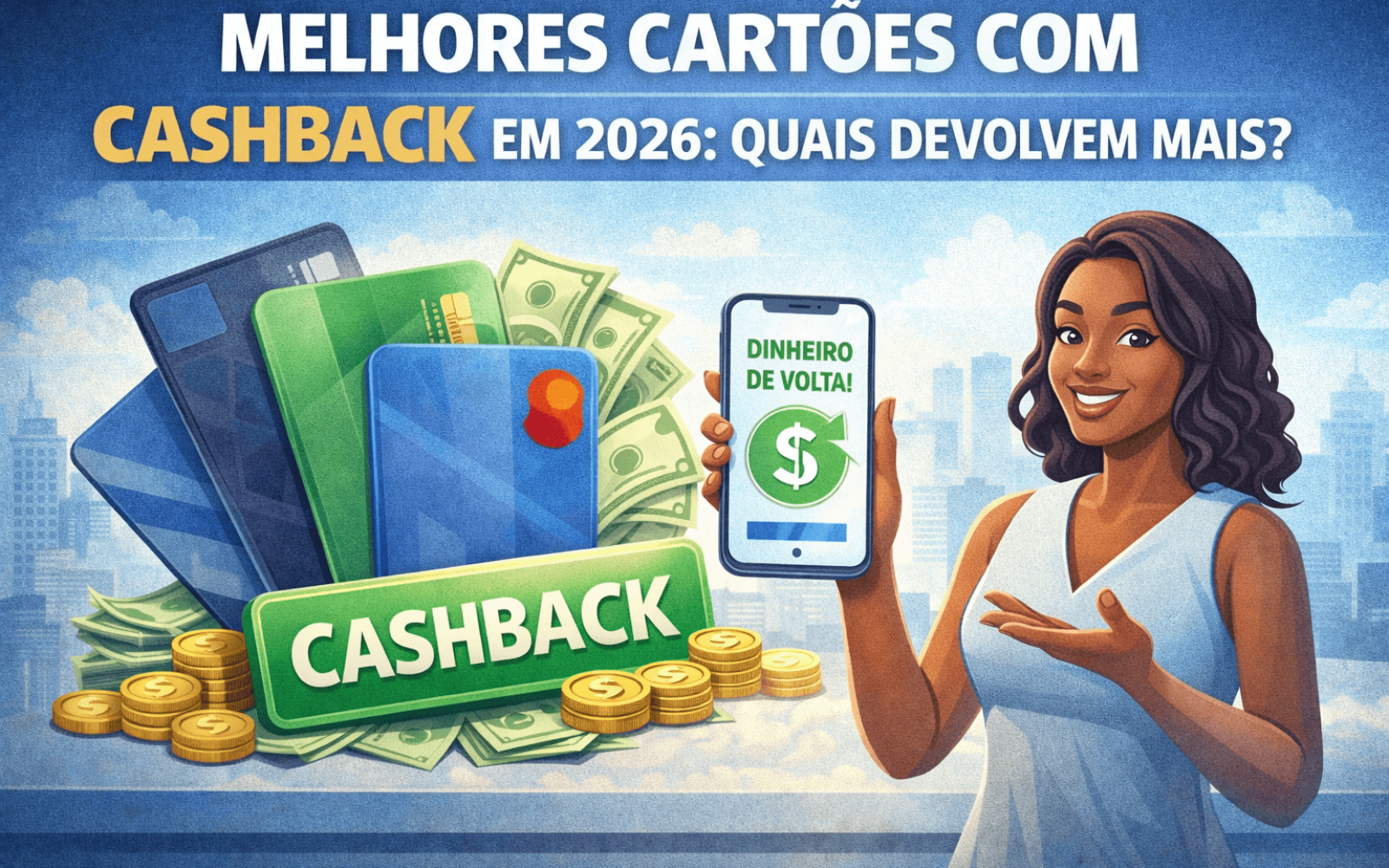 Melhores cartões de crédito com cashback em 2026 que devolvem mais dinheiro nas compras