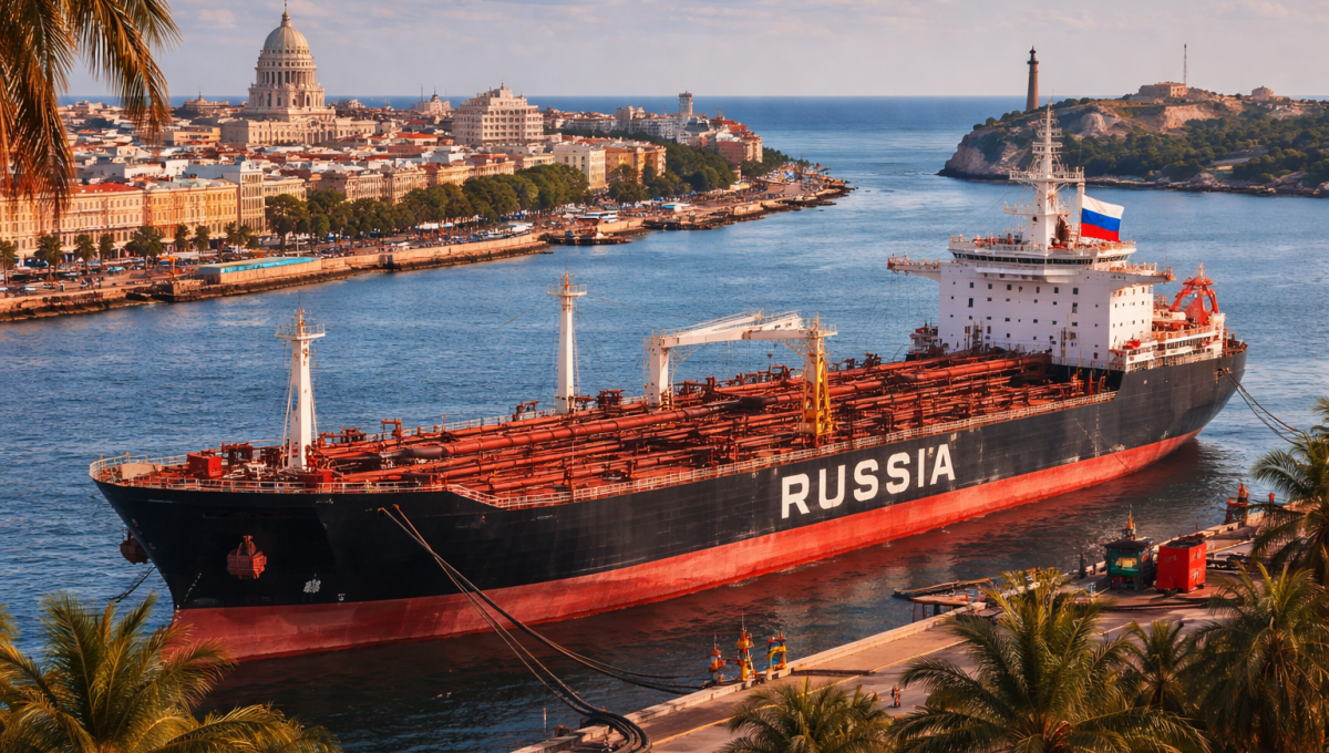 Petroleiro russo em Cuba em 2026 com impacto no mercado global de petróleo