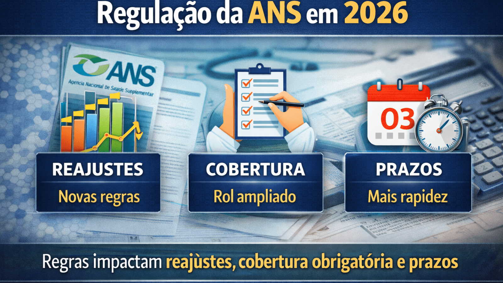 Regulação da ANS em 2026 com mudanças nos reajustes, cobertura obrigatória e prazos de atendimento nos planos de saúde