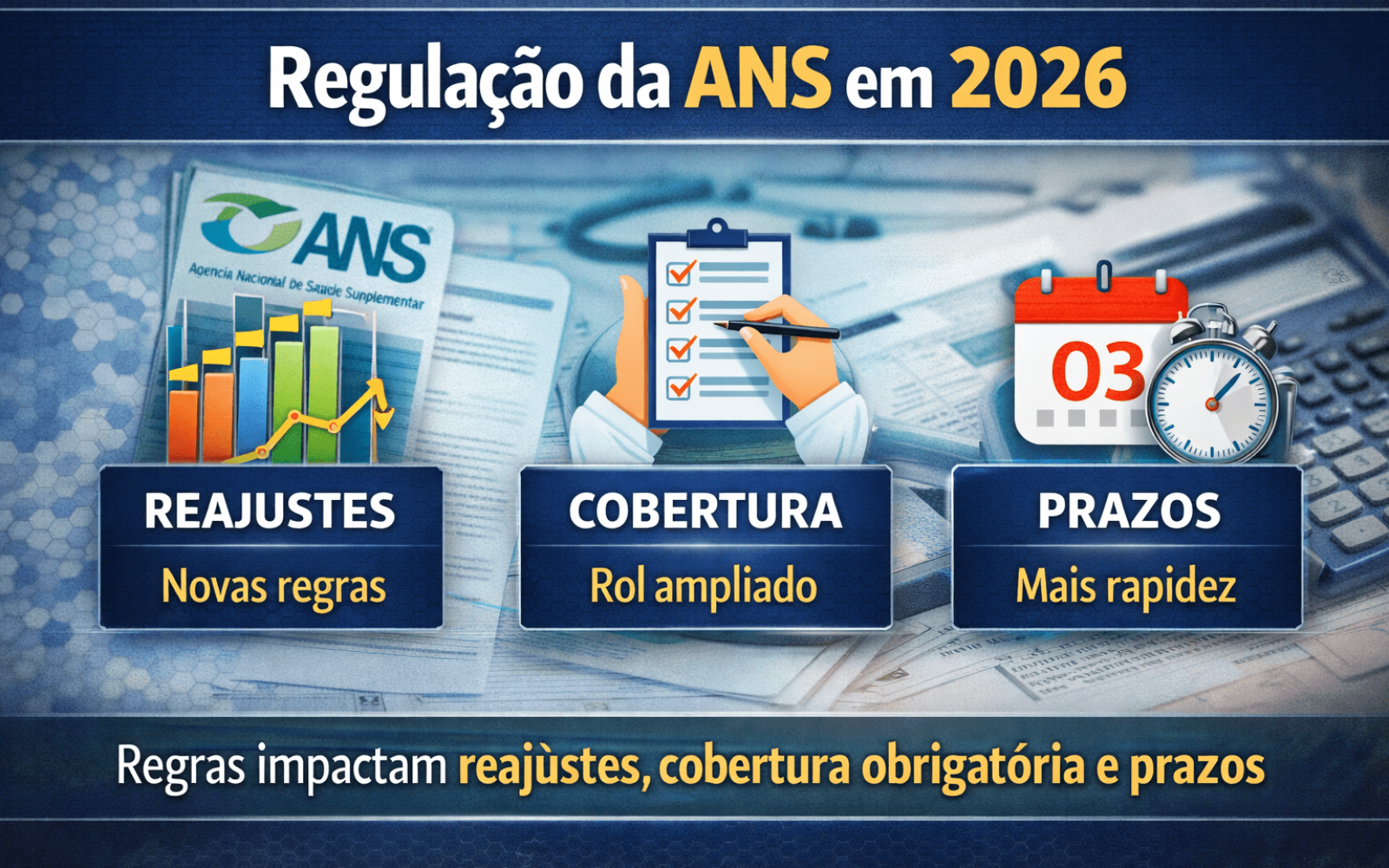 Regulação da ANS em 2026 com mudanças nos reajustes, cobertura obrigatória e prazos de atendimento nos planos de saúde